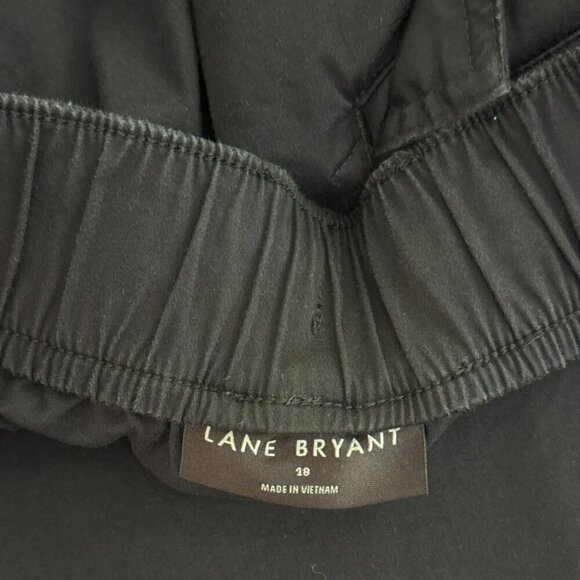 Lane Bryant Womens Crop Pants Size 18 Black Drawstring Relaxed Elastic Waist - Picture 12 of 12